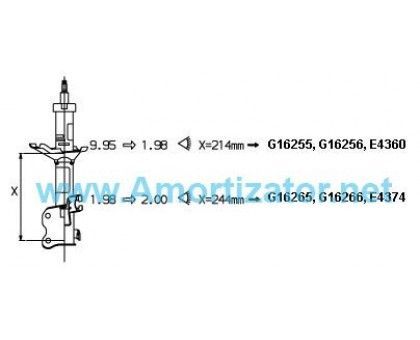 Передний амортизатор MONROE (E4374) NISSAN ALMERA I (N15), газомасляный