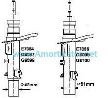 Передний амортизатор MONROE (E7086) CITROEN C3 Picasso, PEUGEOT 207, газомасляный