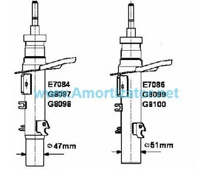 Передній лівий амортизатор газомасляний Monroe (G8098) Peugeot 207 (2006-) Передній лівий амортизатор газомасляний Monroe (G8098) Peugeot 207 (2006-)