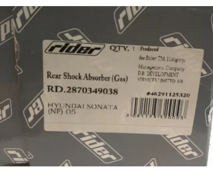 Задний газомасляный амортизатор Rider (RD.2870349038) Hyundai Sonata NF 2005-2010 Задний газомасляный амортизатор Rider (RD.2870349038) Hyundai Sonata NF 2005-2010